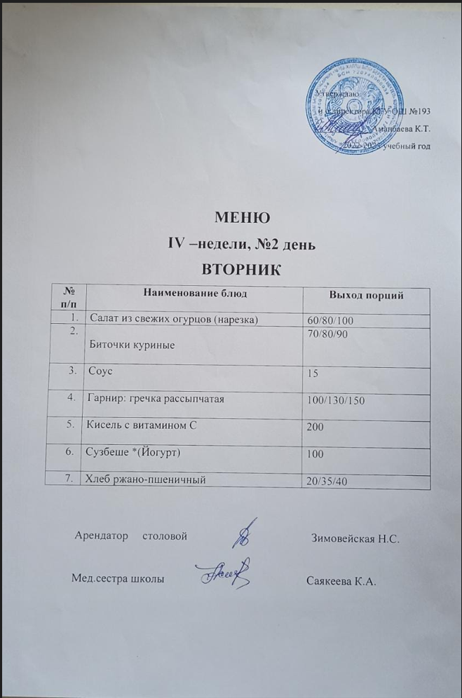 Ежедневное меню