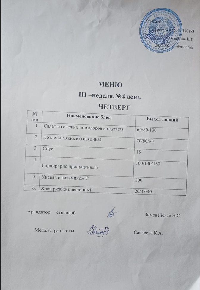 Ежедневное меню