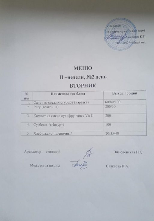 Ежедневное меню