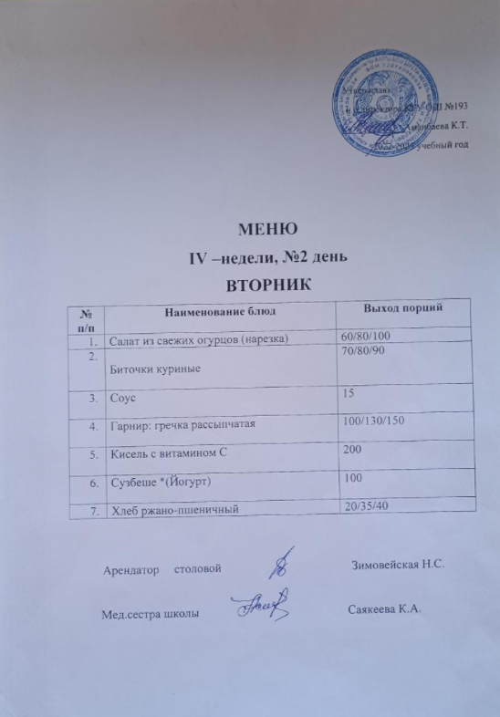 Ежедневное меню