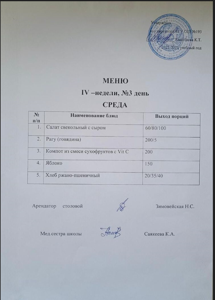 Ежедневное меню