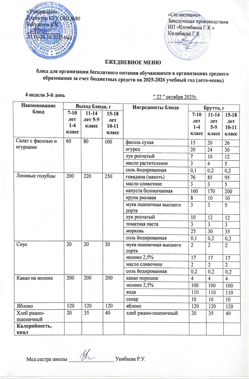 Ежедневное меню